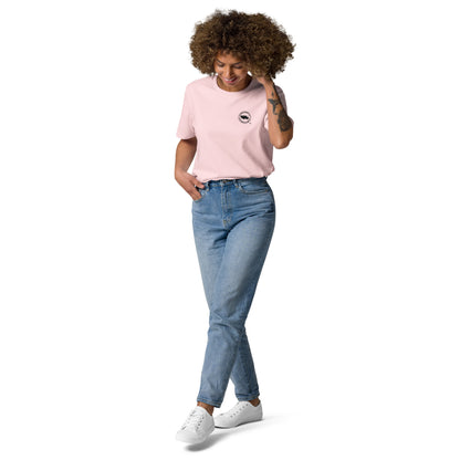 Camiseta Rosa mujer algodón orgánico Flecha azul