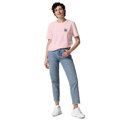 Camiseta Rosa mujer algodón orgánico Flecha azul