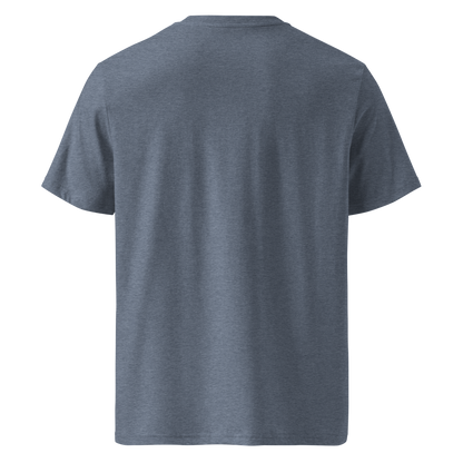 Camiseta Orgánica Camperwilf® – Logo Blanco (Azul Rasgado)