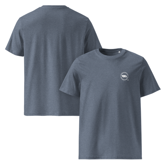 Camiseta Camperwilf® – Logo Blanco (Azul Rasgado)