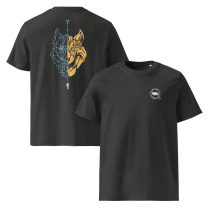 Camiseta Camperwilf® – Lobo Azul/Naranja (Color Gris Oscuro)