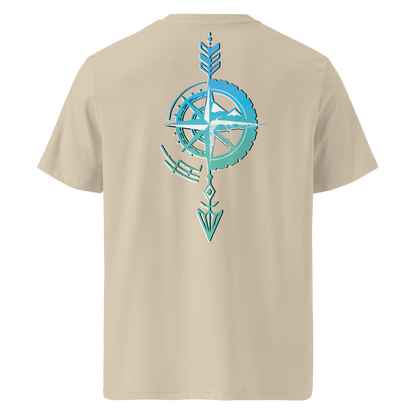 Camiseta Camperwilf® – Flecha Azul (Color Beige)