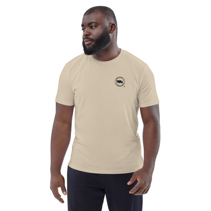 Camiseta Beige hombre algodón orgánico Flecha zul