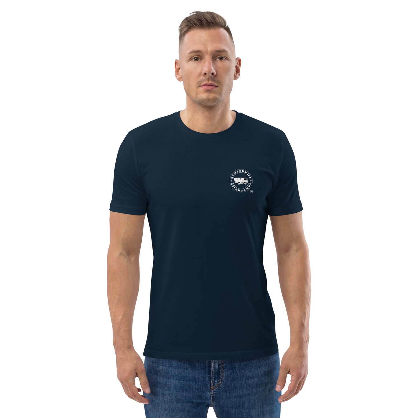 Camiseta Azul hombre algodón orgánico Flecha Vermilla