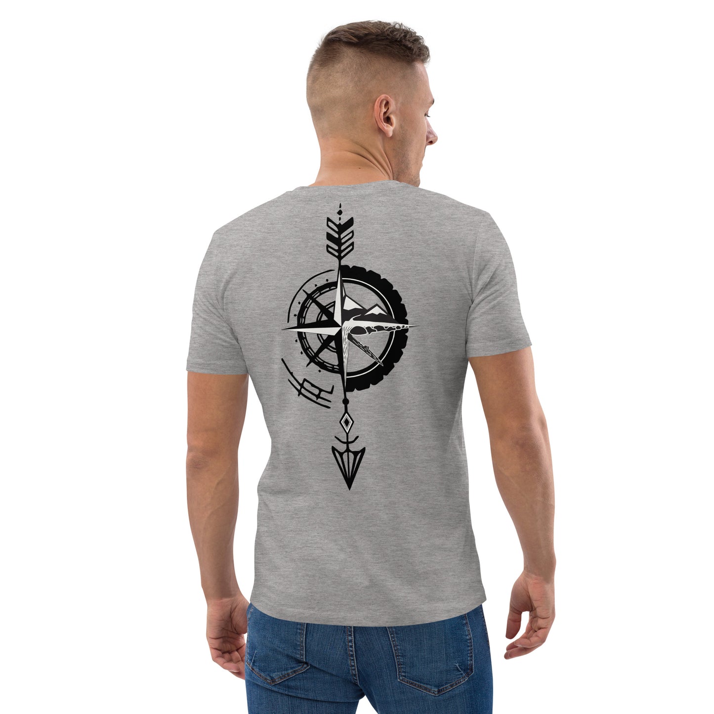 Camiseta Gris hombre algodón orgánico Flecha negra