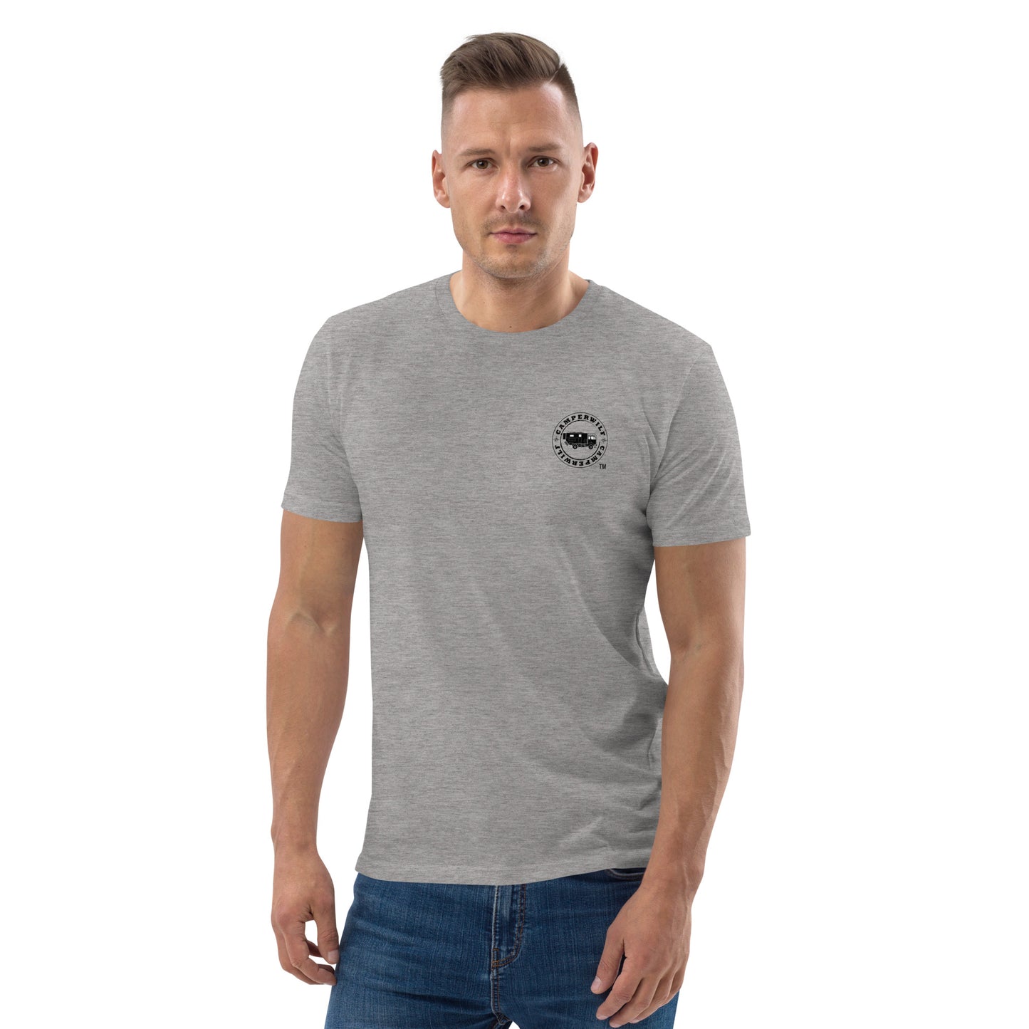 Camiseta Gris hombre algodón orgánico Flecha negra