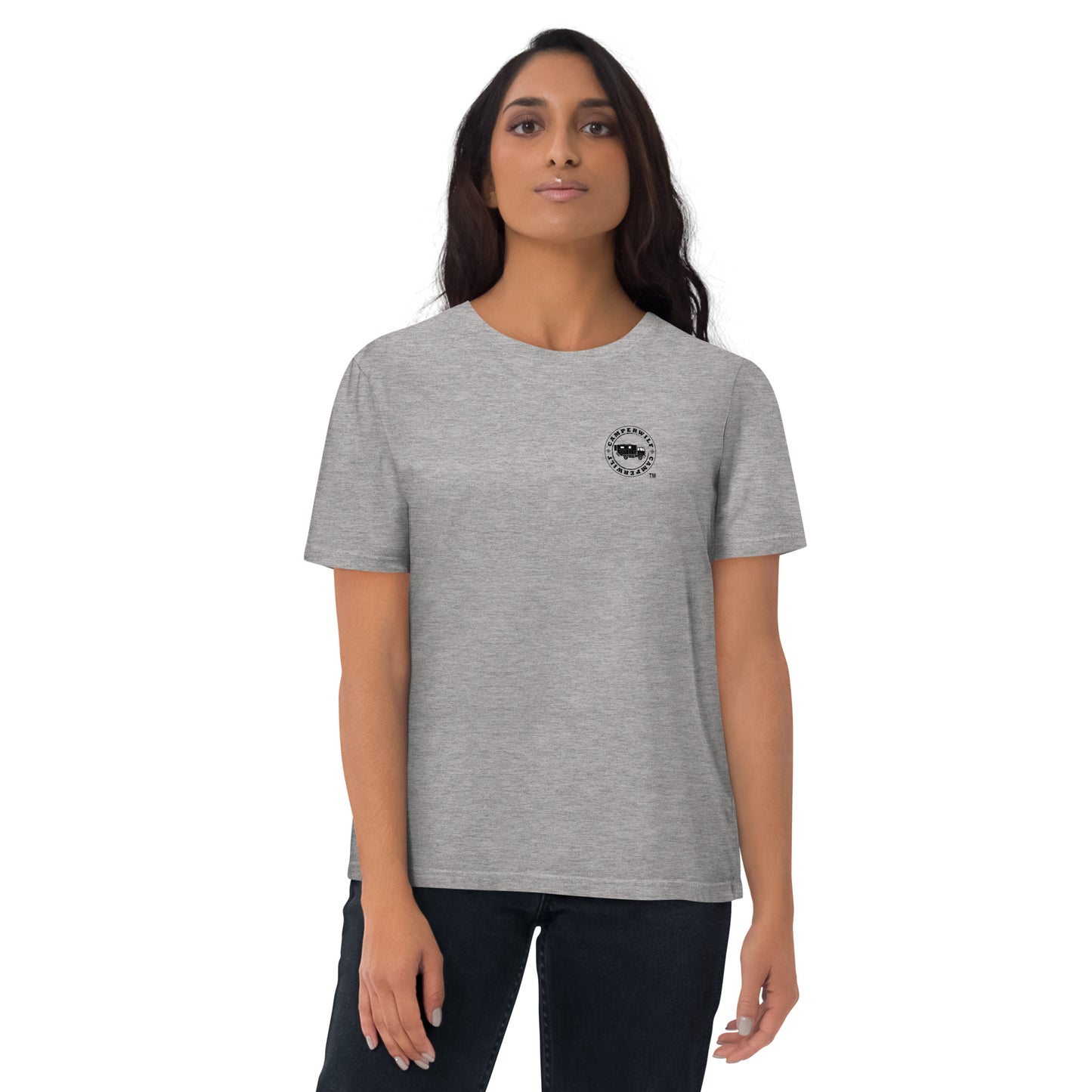 Camiseta Gris mujer algodón orgánico Flecha negra