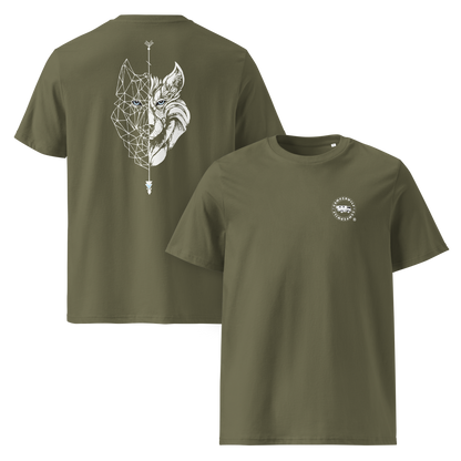 Camiseta Camperwilf® – Lobo Blanco (Color Verde Musgo)