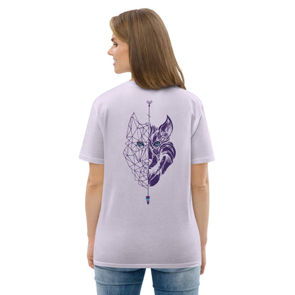 Camiseta Lila mujer algodón orgánico Lobo morado