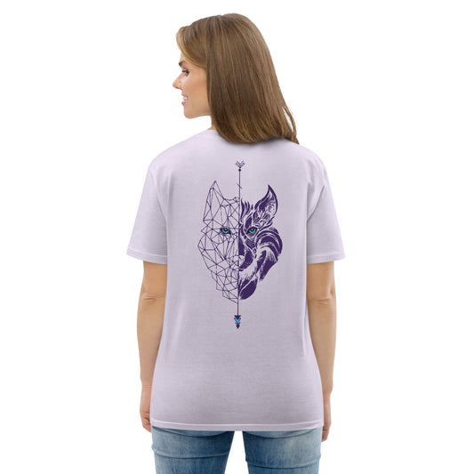 Camiseta Lila mujer algodón orgánico Lobo morado