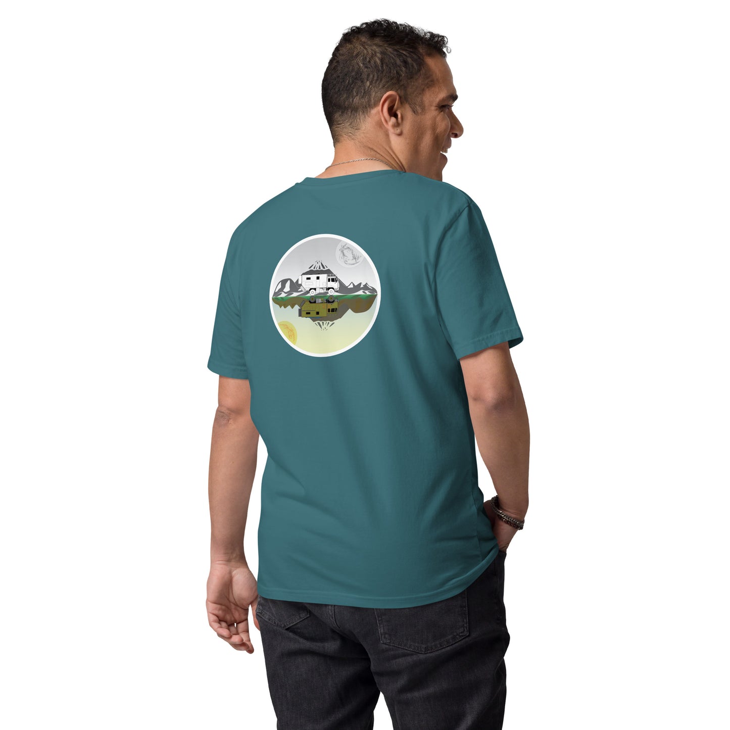 Camiseta Verde Mar hombre algodón orgánico Espejo