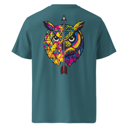 Camiseta Camperwilf® – Búho (Color Azul Agua)