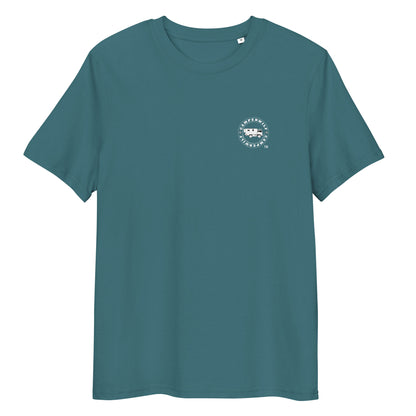 Camiseta Verde Mar hombre algodón orgánico Lobo celeste