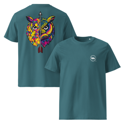 Camiseta Camperwilf® – Búho (Color Azul Agua)