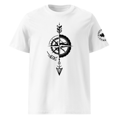 Camiseta Camperwilf® – Flecha Negra (Color Blanco)
