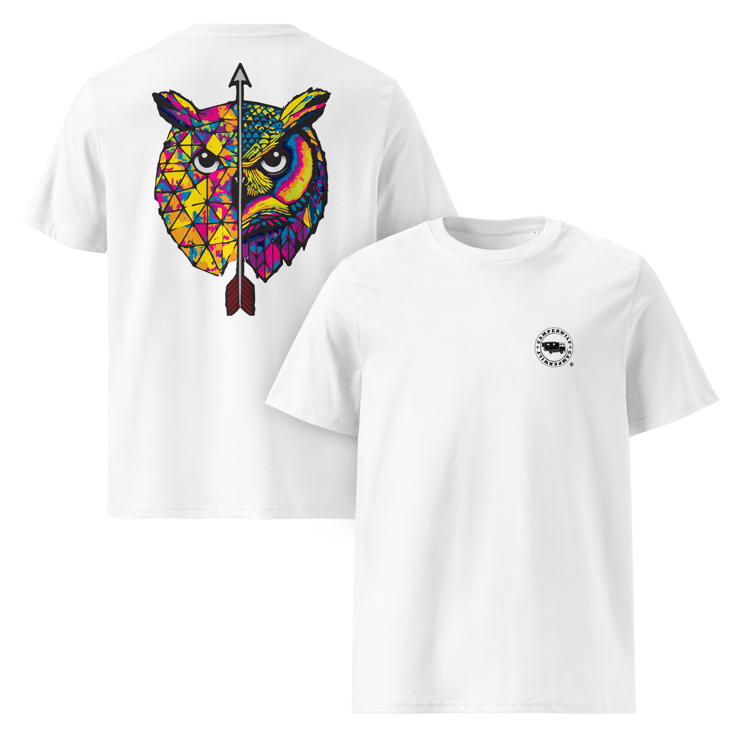 Camiseta Camperwilf® – Búho (Color Blanco)