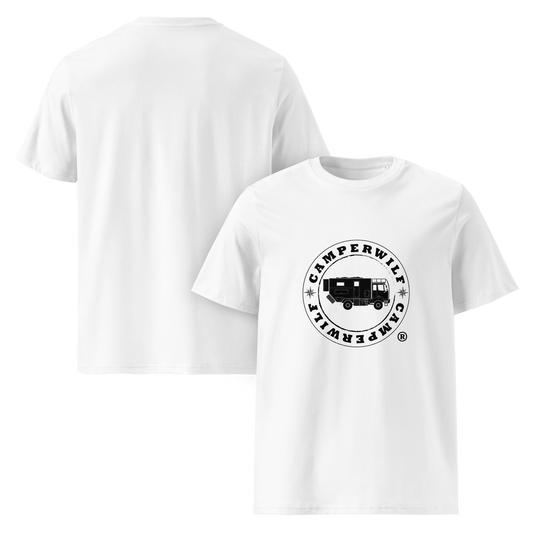 Camiseta Camperwilf® – Logo Negro (Color Blanco)