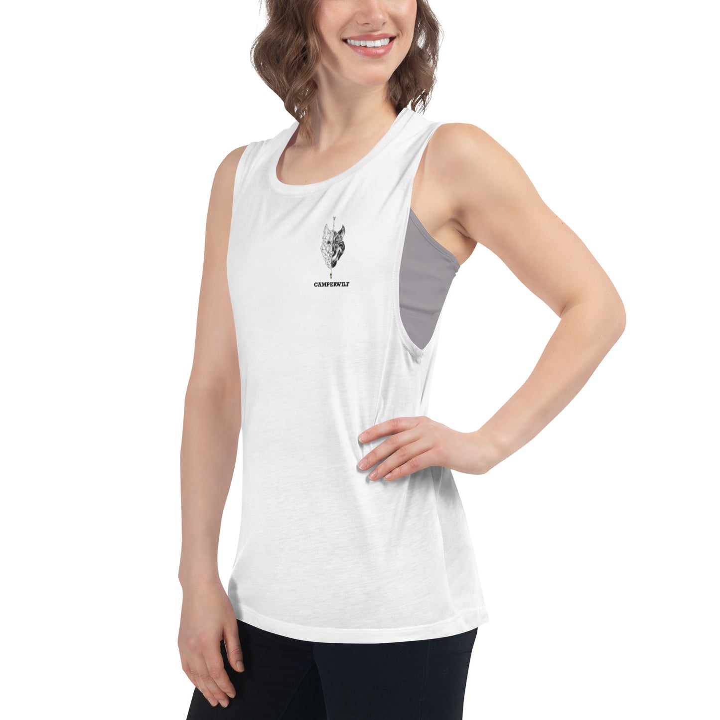 Camiseta de tirantes para mujer , wolf Camper