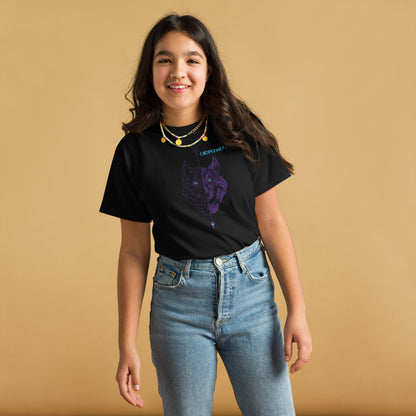 Camiseta adolescente Lobo morado 100% algodón (8 Colores)