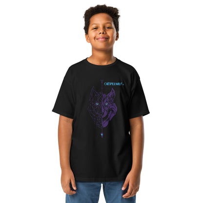 Camiseta adolescente Lobo morado 100% algodón (8 Colores)