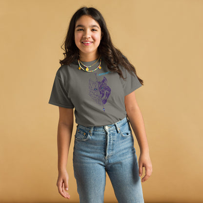 Camiseta adolescente Lobo morado 100% algodón (8 Colores)