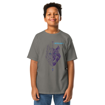 Camiseta adolescente Lobo morado 100% algodón (8 Colores)