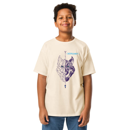 Camiseta adolescente Lobo morado 100% algodón (8 Colores)