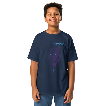 Camiseta adolescente Lobo morado 100% algodón (8 Colores)