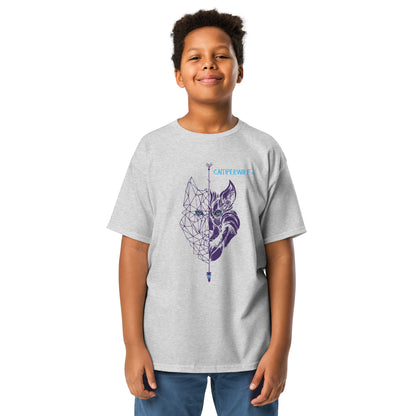 Camiseta adolescente Lobo morado 100% algodón (8 Colores)