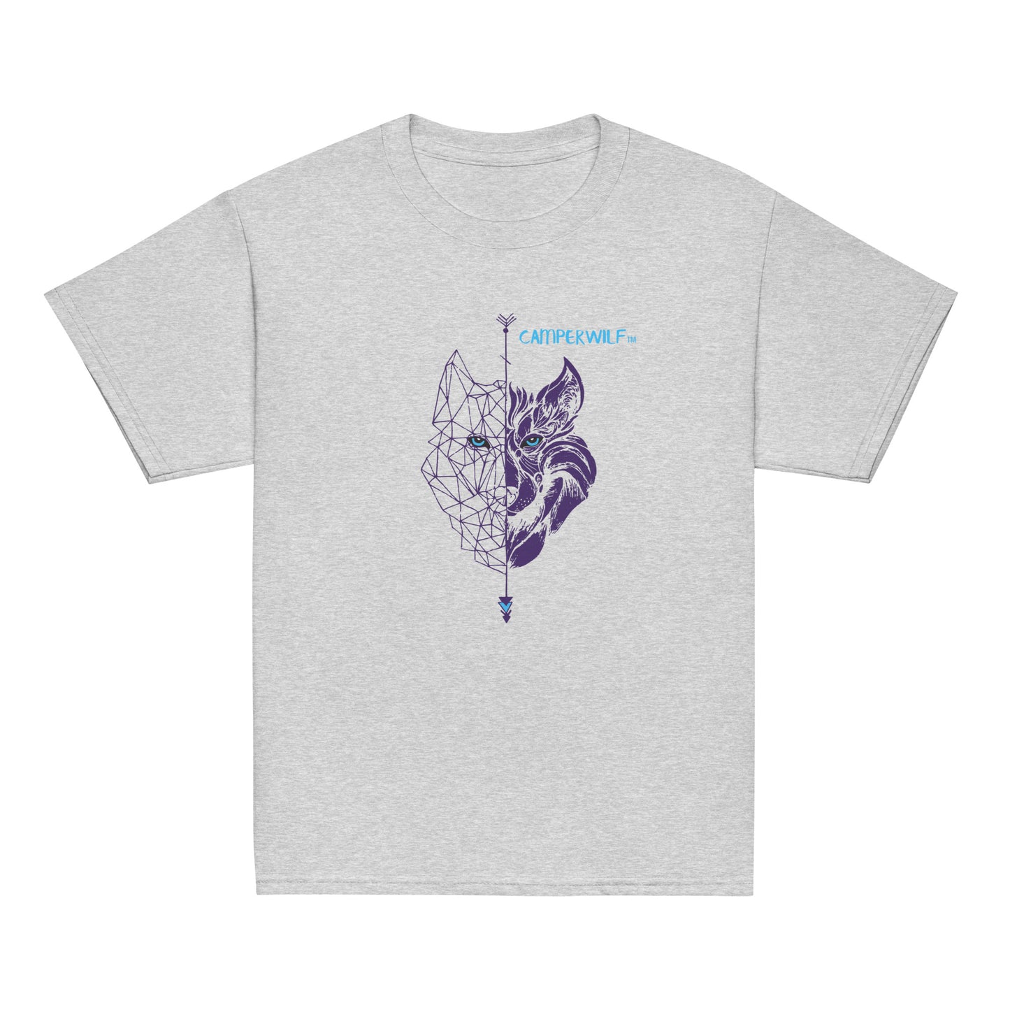 Camiseta adolescente Lobo morado 100% algodón (8 Colores)