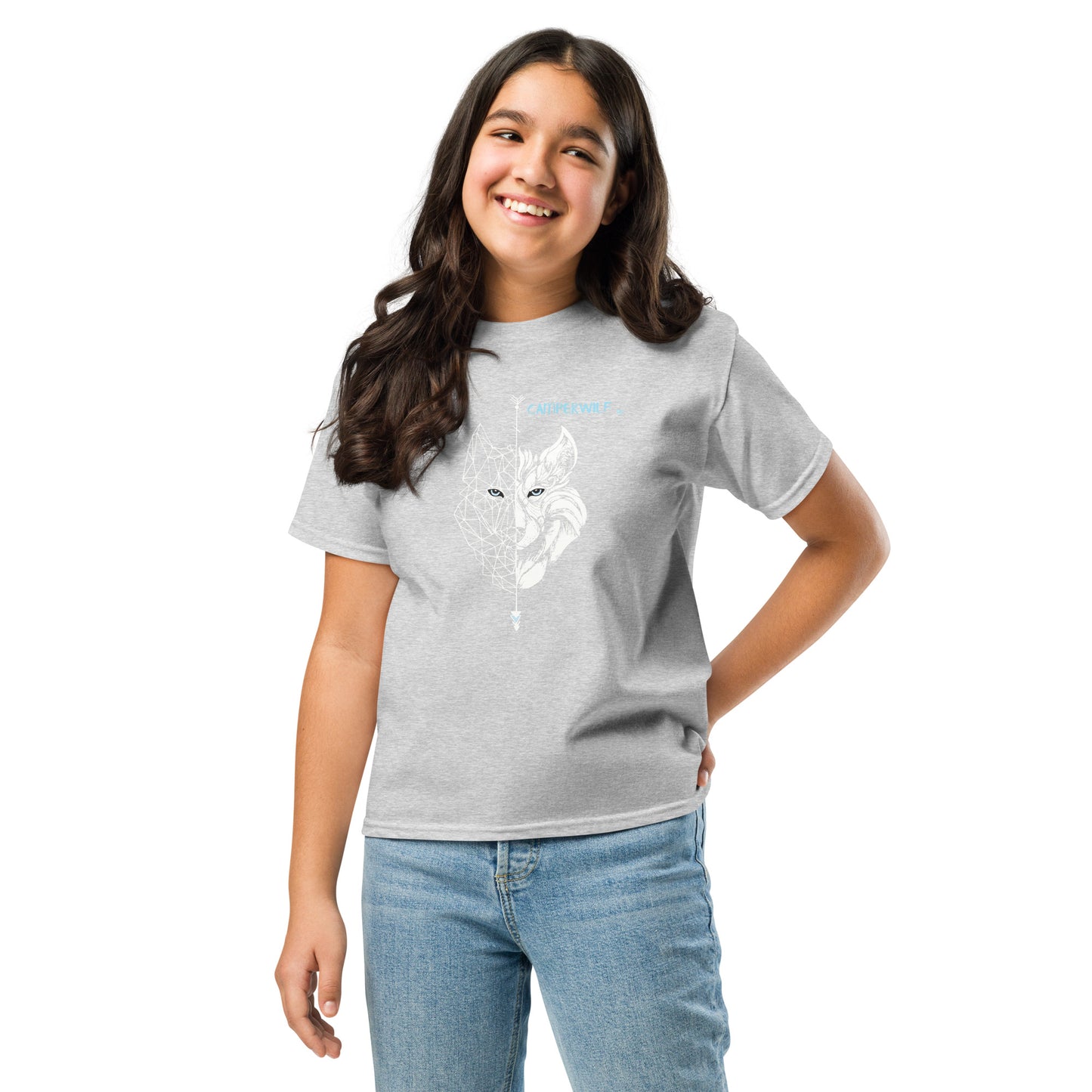 Camiseta adolescente Lobo Blanco 100% algodón (7 colores)