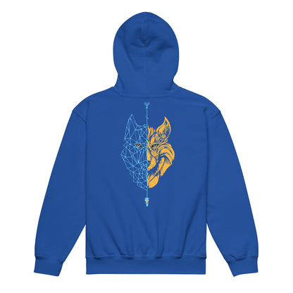 Sudadera con capucha adolescente Lobo azul/naranja, (3 colores)