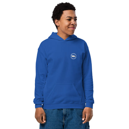 Sudadera con capucha adolescente Lobo azul/naranja, (3 colores)