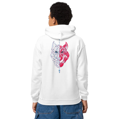 Sudadera con capucha adolescente Lobo azul/rojo