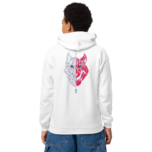 Sudadera con capucha adolescente Lobo azul/rojo