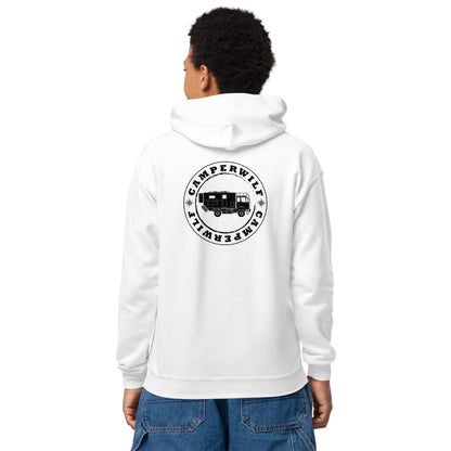 Sudadera con capucha adolescente Camperwilf, Blanca